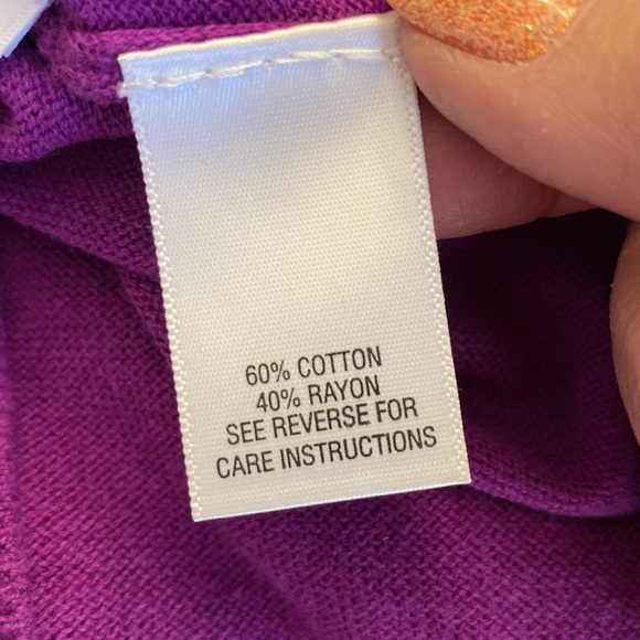 Studio Works women’s ribbed V-neck purple sweater long sleeves plus size 1X - Picture 6 of 12